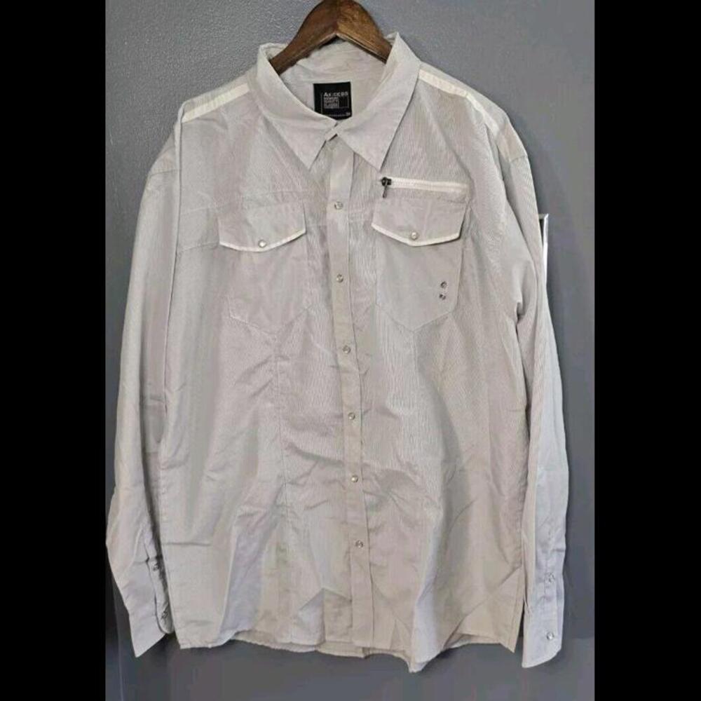 AK:CESS Button Up Shirt Adult 3XL Long Sleeve Men's Pearl Snap